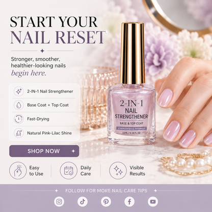 ✨🔥Limited-Time 40% OFF💜✨ Lilac Glossy Nail Strengthener – Instant Lilac Shine & Stronger-Looking Nails Over Time 💅
