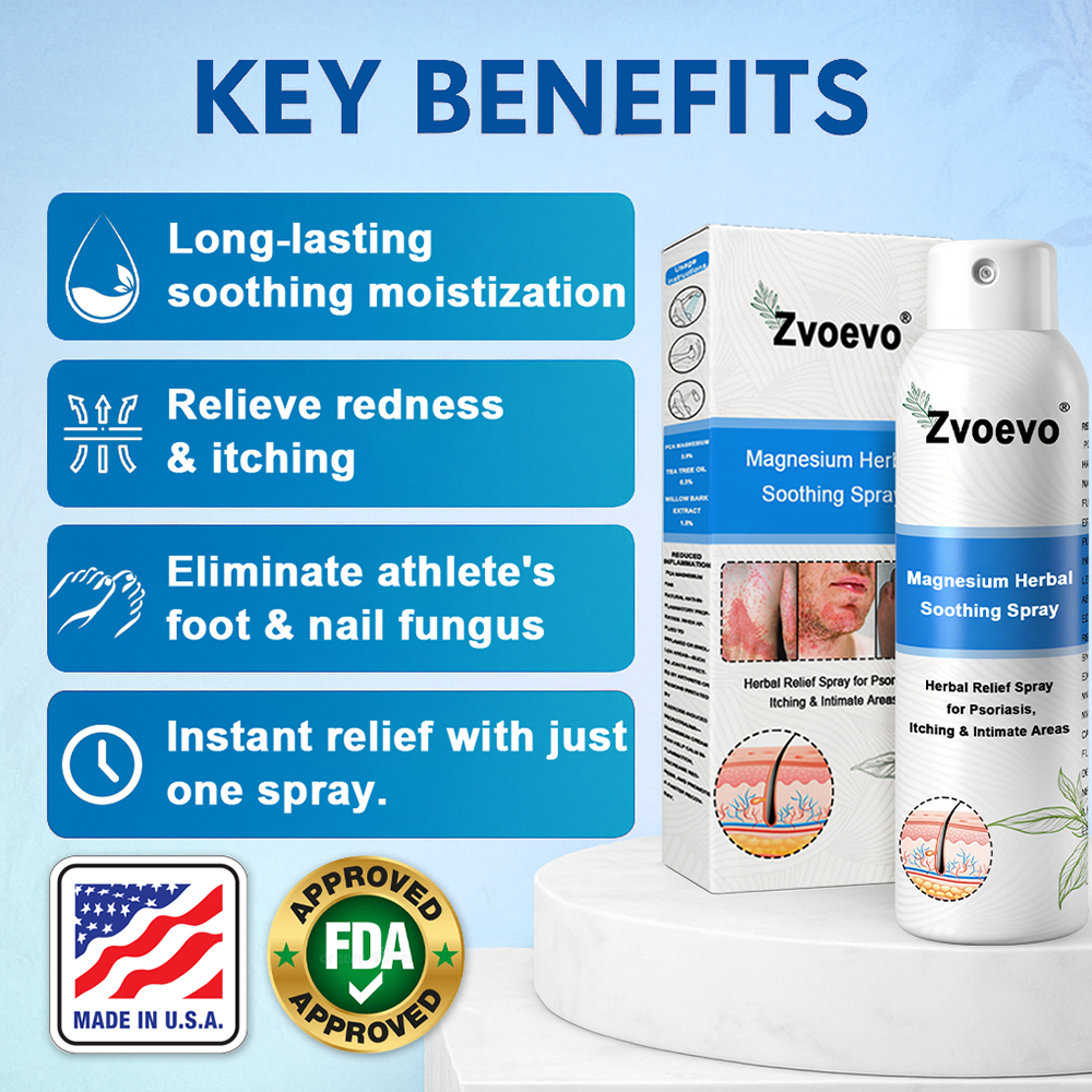 USA 80%OFF✅Official Store: Zvoevo®Magnesium Herbal Psoriasis Spray⚕️FDA Certified (Eliminates psoriasis and eczema, treats bacterial infections in the genital area, relieves joint pain and neuropathic pain, and treats acne and pigmentation) (Copy)
