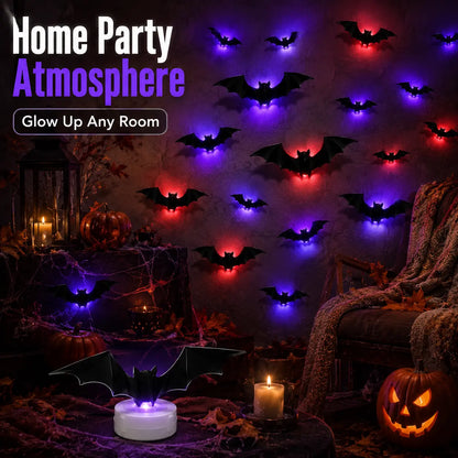 👻 Light Up Your Halloween! 50% OFF LED Glowing Bat Wall Lights for Spooky Day🦇✨