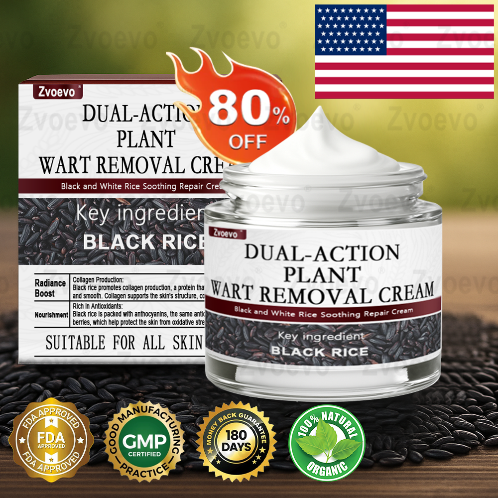 Zvoevo® Black Rice Essence Cream👨‍⚕️ FDA Certified (Removes Skin Growths and Warts, Improves Actinic Keratosis and Purpura, Skin Cancer and Age Spots)