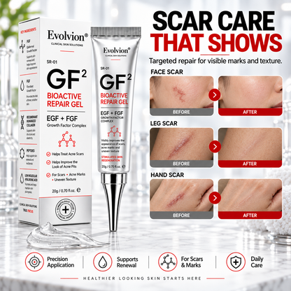 Evolviion GF² Advanced Bioactive Scar Repair Gel👨‍⚕️(For Hypertrophic Scars/Post-Surgical Scars/Stretch Marks/Acne Scars)