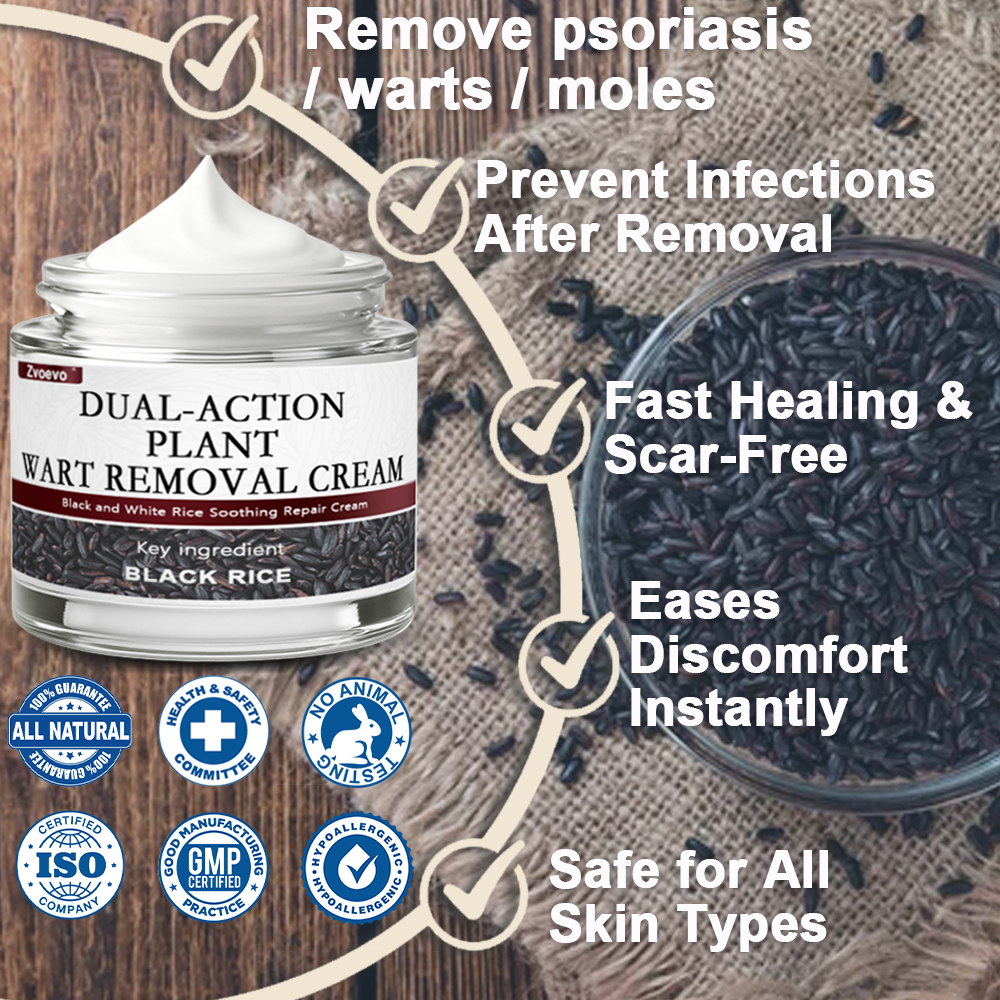 Zvoevo® Black Rice Essence Cream👨‍⚕️ FDA Certified (Removes Skin Growths and Warts, Improves Actinic Keratosis and Purpura, Skin Cancer and Age Spots)