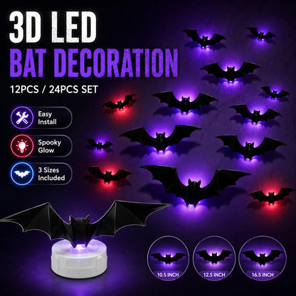 👻 Light Up Your Halloween! 50% OFF LED Glowing Bat Wall Lights for Spooky Day🦇✨