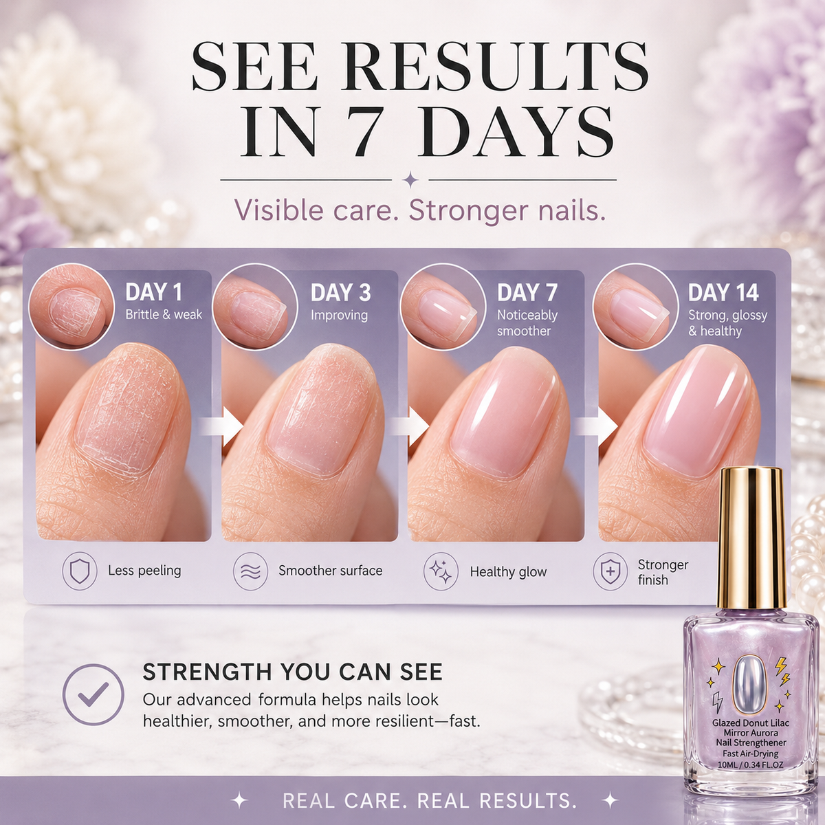 ✨🔥Limited-Time 40% OFF💜✨ Lilac Glossy Nail Strengthener – Instant Lilac Shine & Stronger-Looking Nails Over Time 💅