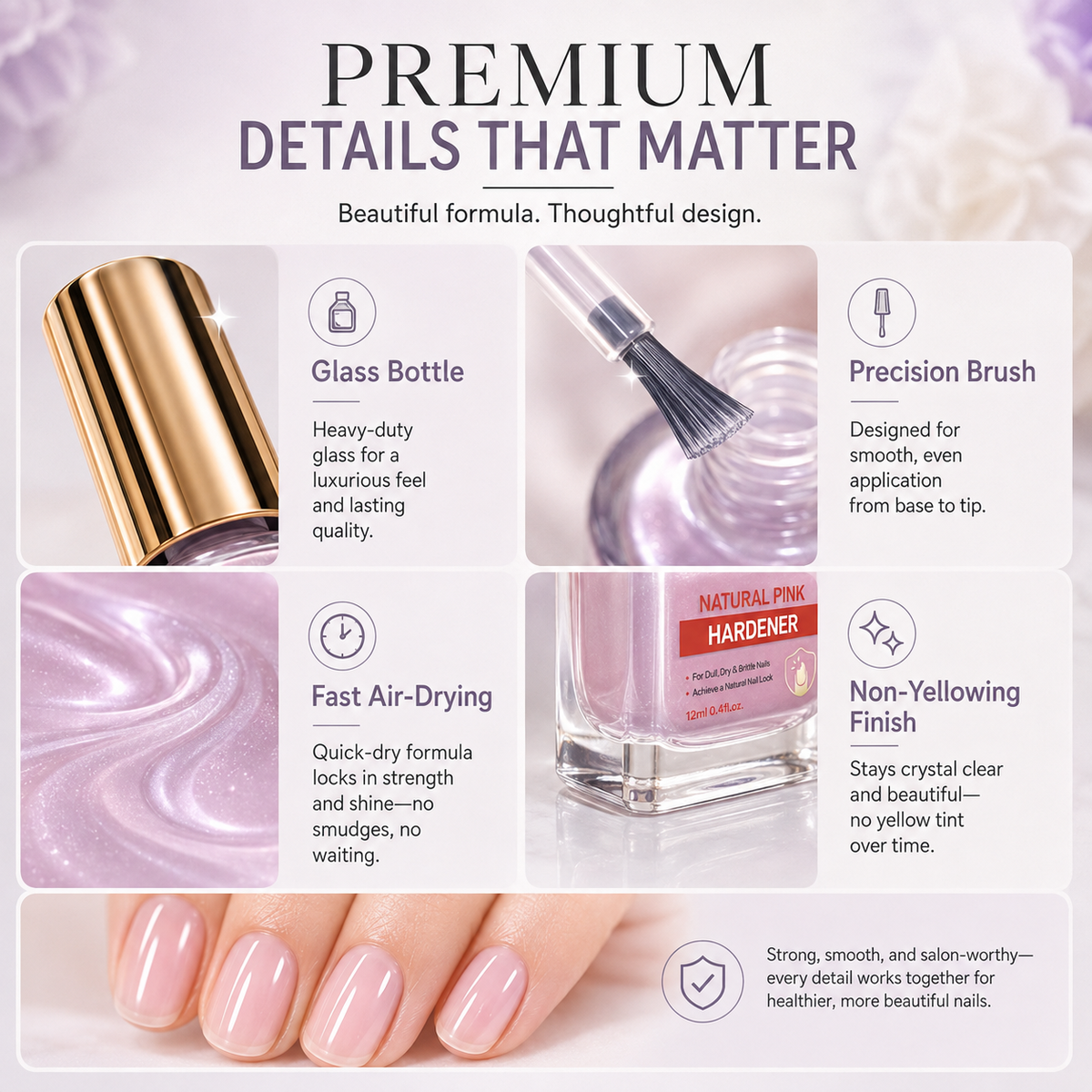 ✨🔥Limited-Time 40% OFF💜✨ Lilac Glossy Nail Strengthener – Instant Lilac Shine & Stronger-Looking Nails Over Time 💅