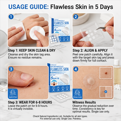🎁 Celsiora® 2-in-1 Microneedle & Hydrocolloid Patch | Raised Moles,Acne,  Flat Warts & Skin Tags Remover | Improves Wrinkles, Scars & Blemishes | Invisible Pimple Patches for Face & Body