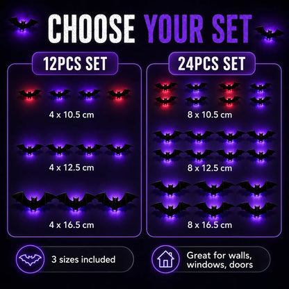 👻 Light Up Your Halloween! 50% OFF LED Glowing Bat Wall Lights for Spooky Day🦇✨