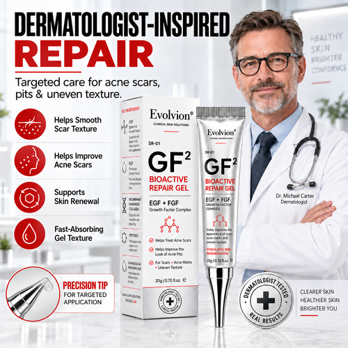 Evolviion GF² Advanced Bioactive Scar Repair Gel👨‍⚕️(For Hypertrophic Scars/Post-Surgical Scars/Stretch Marks/Acne Scars)