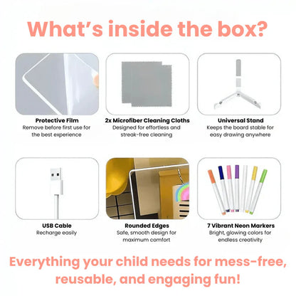 (🌲Early Christmas Sale🎁) - 50%OFF✨ LED Note Board with 7 Color Pens 🎨 — Spark Your Child’s Creativity and Let Them Hang Their Artwork on the Christmas Tree!