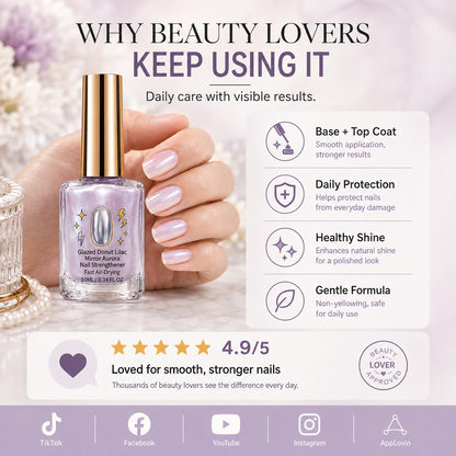 ✨🔥Limited-Time 40% OFF💜✨ Lilac Glossy Nail Strengthener – Instant Lilac Shine & Stronger-Looking Nails Over Time 💅