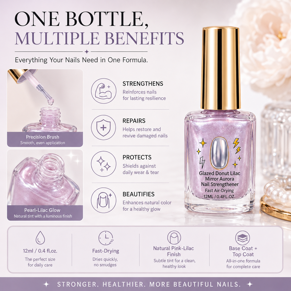 ✨🔥Limited-Time 40% OFF💜✨ Lilac Glossy Nail Strengthener – Instant Lilac Shine & Stronger-Looking Nails Over Time 💅