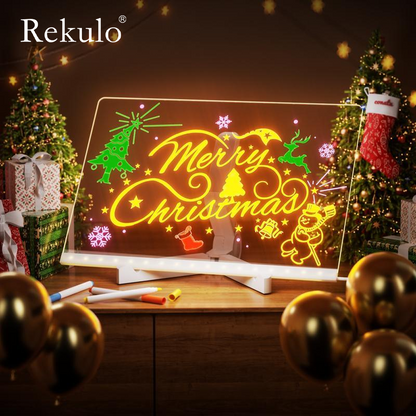 (🌲Early Christmas Sale🎁) - 50%OFF✨ LED Note Board with 7 Color Pens 🎨 — Spark Your Child’s Creativity and Let Them Hang Their Artwork on the Christmas Tree!